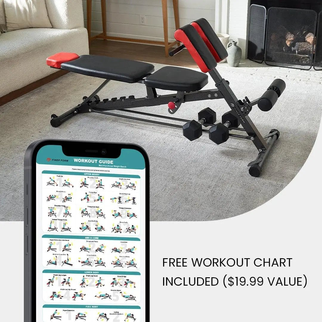 Multi-Functional FID Weight Bench for Full All-In-One Body Workout – Hyper Back Extension, Roman Chair, Adjustable Ab Sit up Bench, Incline Decline Bench, Flat Bench Cool Brand Designs