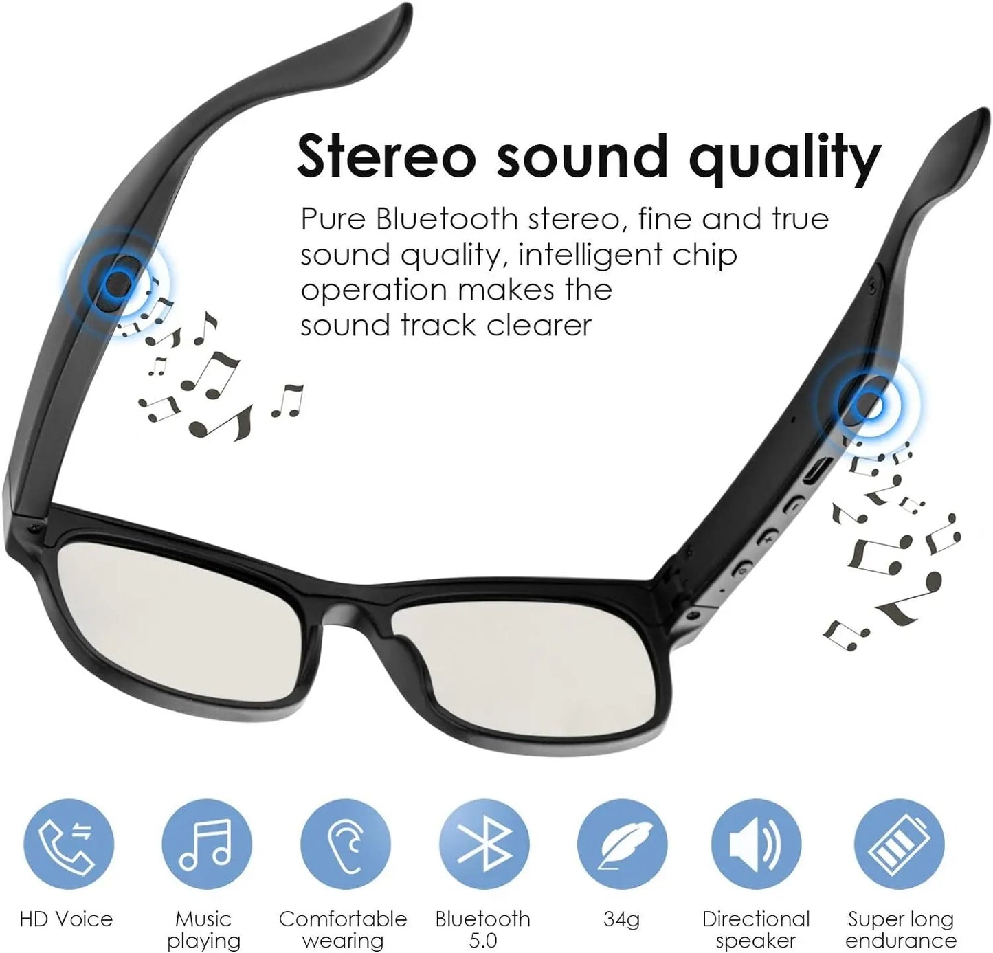 Smart Glasses Smart Audio Glasses Wireless Bluetooth Sunglasses Polarized Sunglasses IPX4 Waterproof Cool Brand Designs