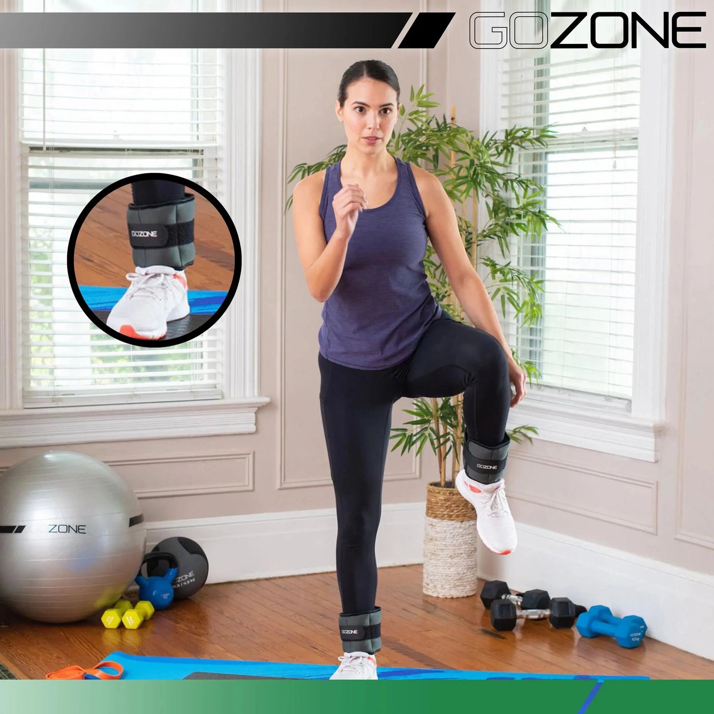 Pair of Adjustable Ankle or Wrist Weights 2Lbs Each for Exercise, Black Cool Brand Designs