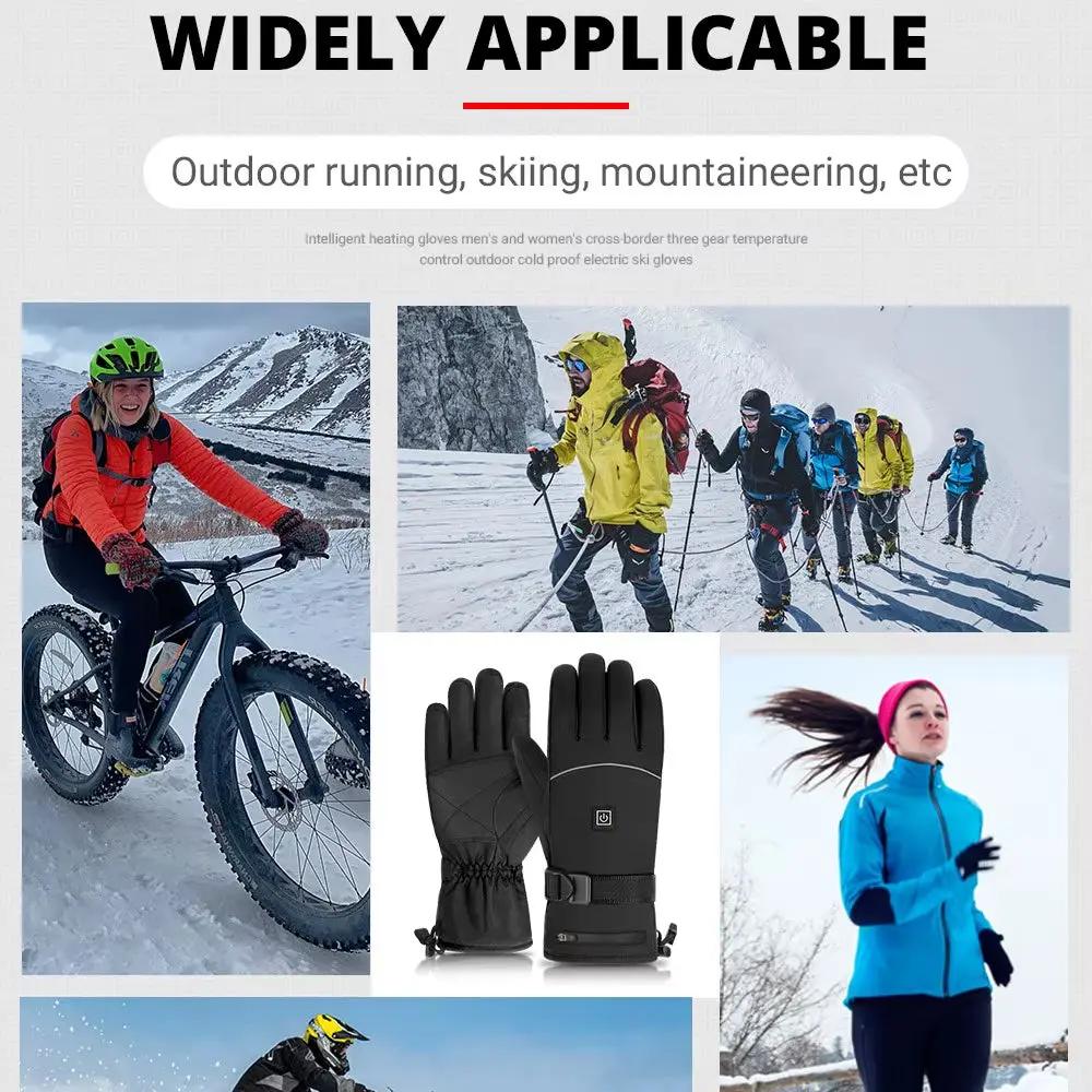 Motorcycle Heated Gloves Winter Warm Heated Gloves Skiing Snowboarding Waterproof Touch Screen Motorcyclist Heated Gloves Cool Brand Designs