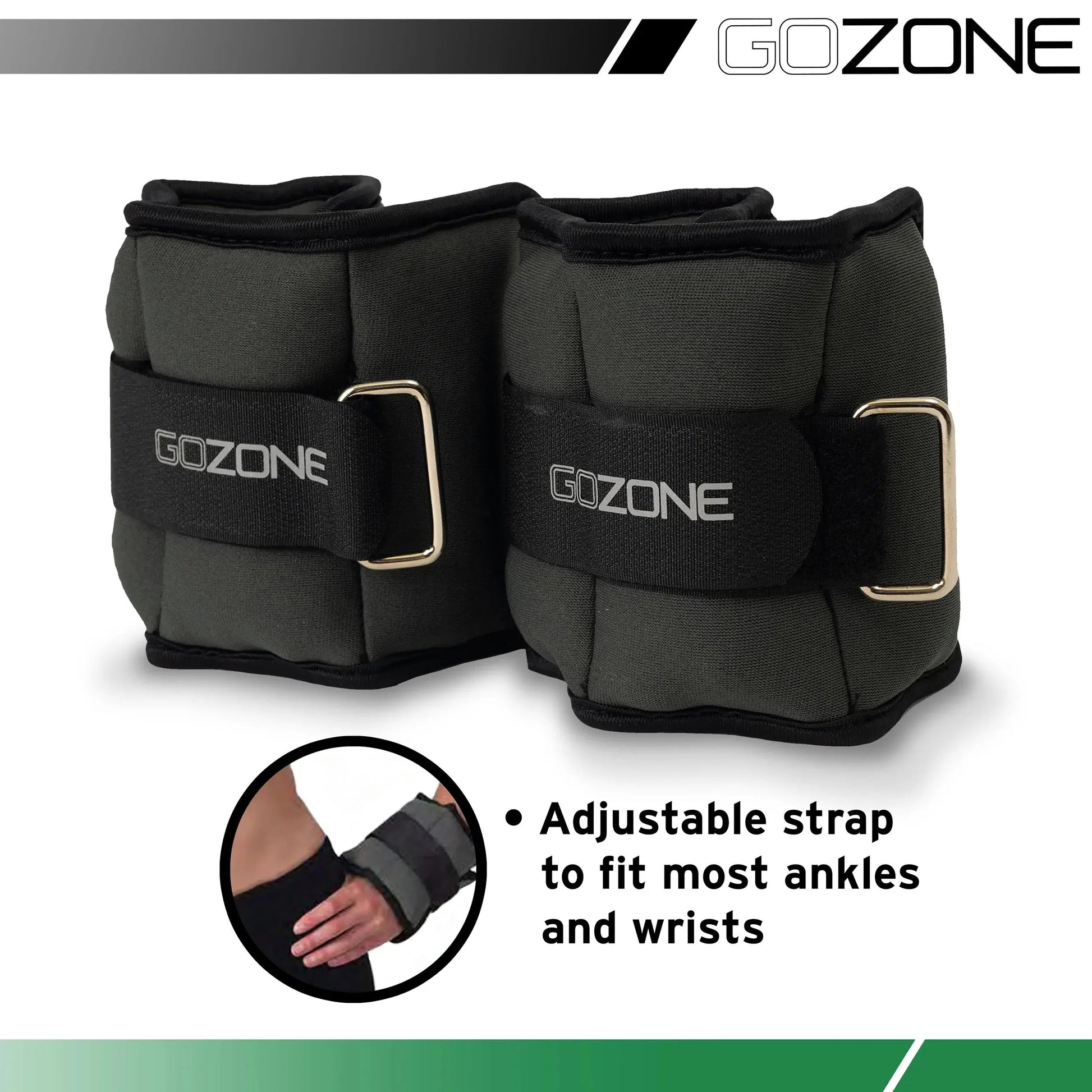 Pair of Adjustable Ankle or Wrist Weights 2Lbs Each for Exercise, Black Cool Brand Designs