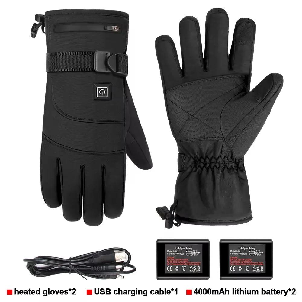 Motorcycle Heated Gloves Winter Warm Heated Gloves Skiing Snowboarding Waterproof Touch Screen Motorcyclist Heated Gloves Cool Brand Designs