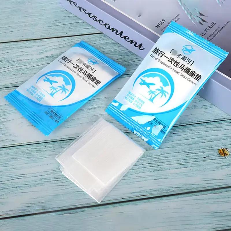 50Pcs Disposable Plastic Toilet Seat Cover Waterproof and Non Slip Individually Wrapped, for Travel, Toilet Seat Protectors Cool Brand Designs