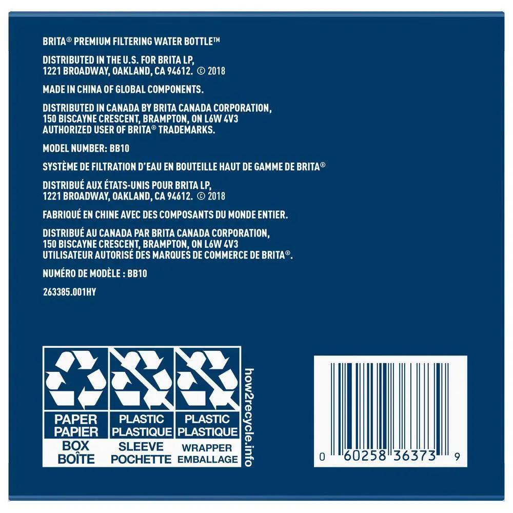 Premium 26 Oz. Sapphire Filtering Water Bottle, BPA Free Cool Brand Designs