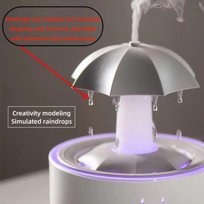 Creative Umbrella Water Drop Air Humidifier with Colorful Light Raindrop Aroma Essential Oil Diffuser Aromatherapy Humidifier Cool Brand Designs