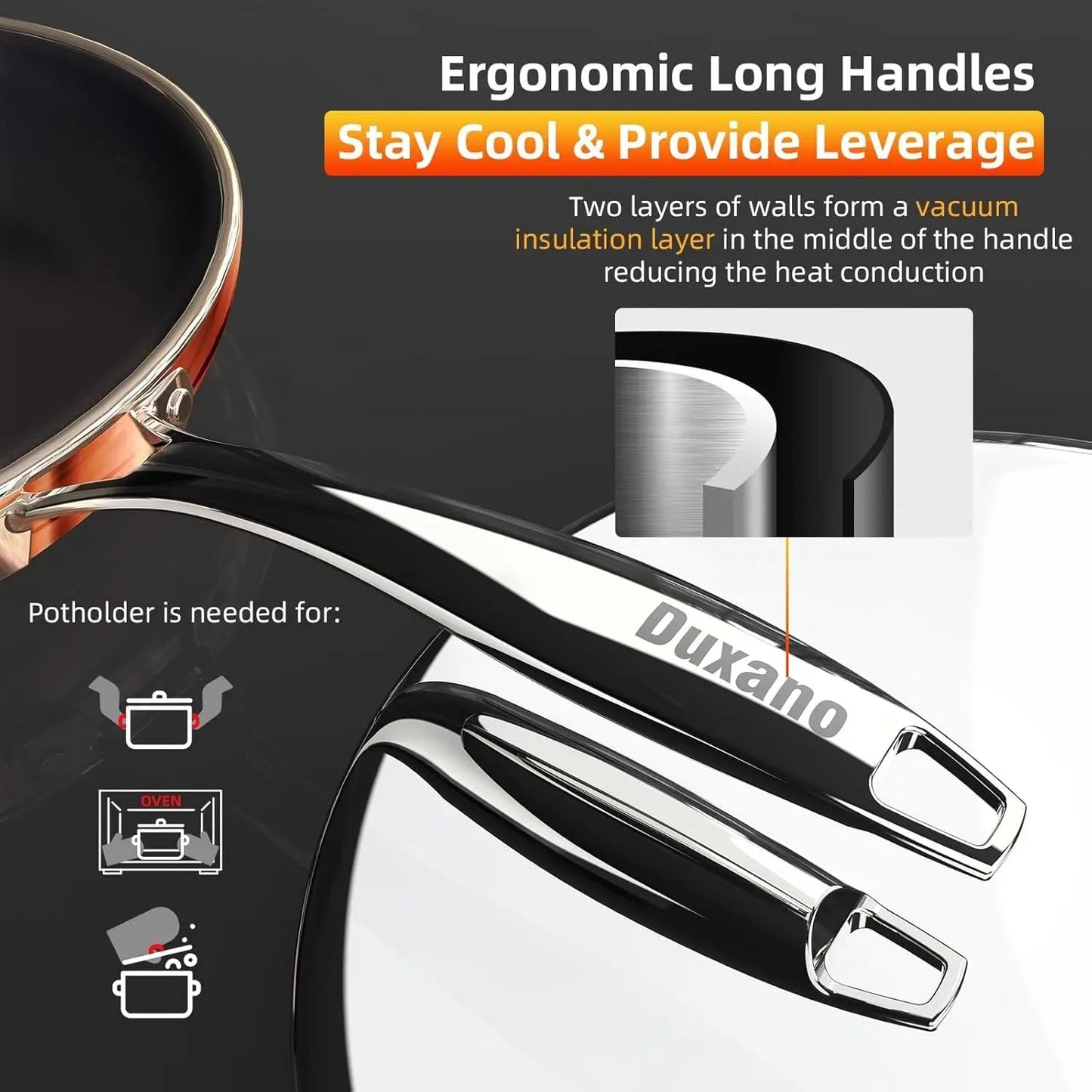 Deluxe  14PC Healthy Pots and Pan with 9H Anti-Scratch Coating, 2-Layer Non-Stick Ceramic&Pfas Free, Sensitively&Evenly Induction Cooking, Enhanced Flavor with Infrared Cookware, Dishwasher Safe Cool Brand Designs