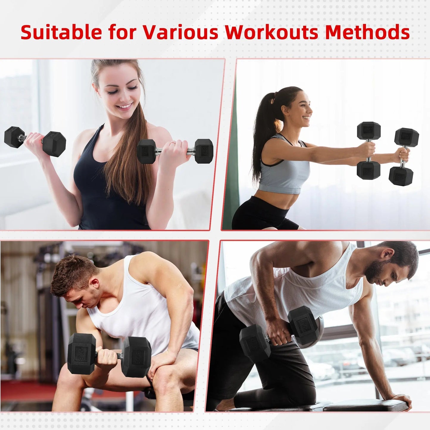 Dumbbell Set, Pairs of 5 Lb, 10 Lb, 15 Lb, and 20 Lb Cool Brand Designs