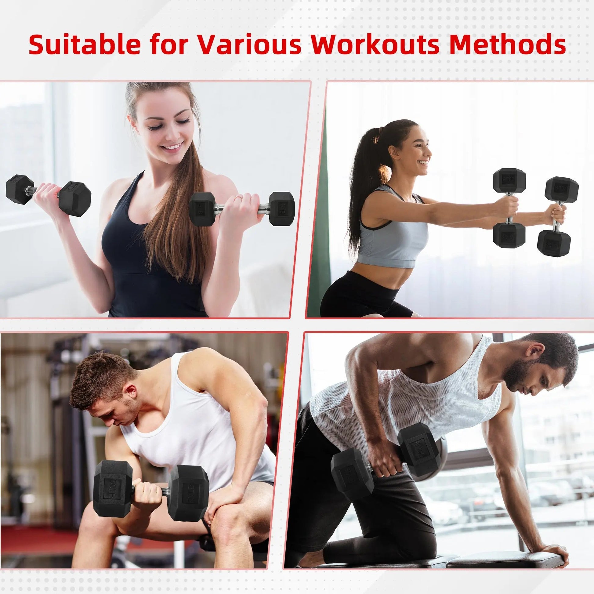 Dumbbell Set, Pairs of 5 Lb, 10 Lb, 15 Lb, and 20 Lb Cool Brand Designs