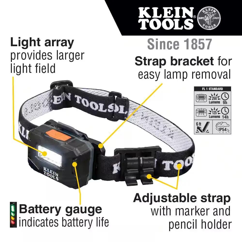 Rechargeable Light Array LED Headlamp with Adjustable Fabric Strap, 260 Lumens, 2 Modes Cool Brand Designs