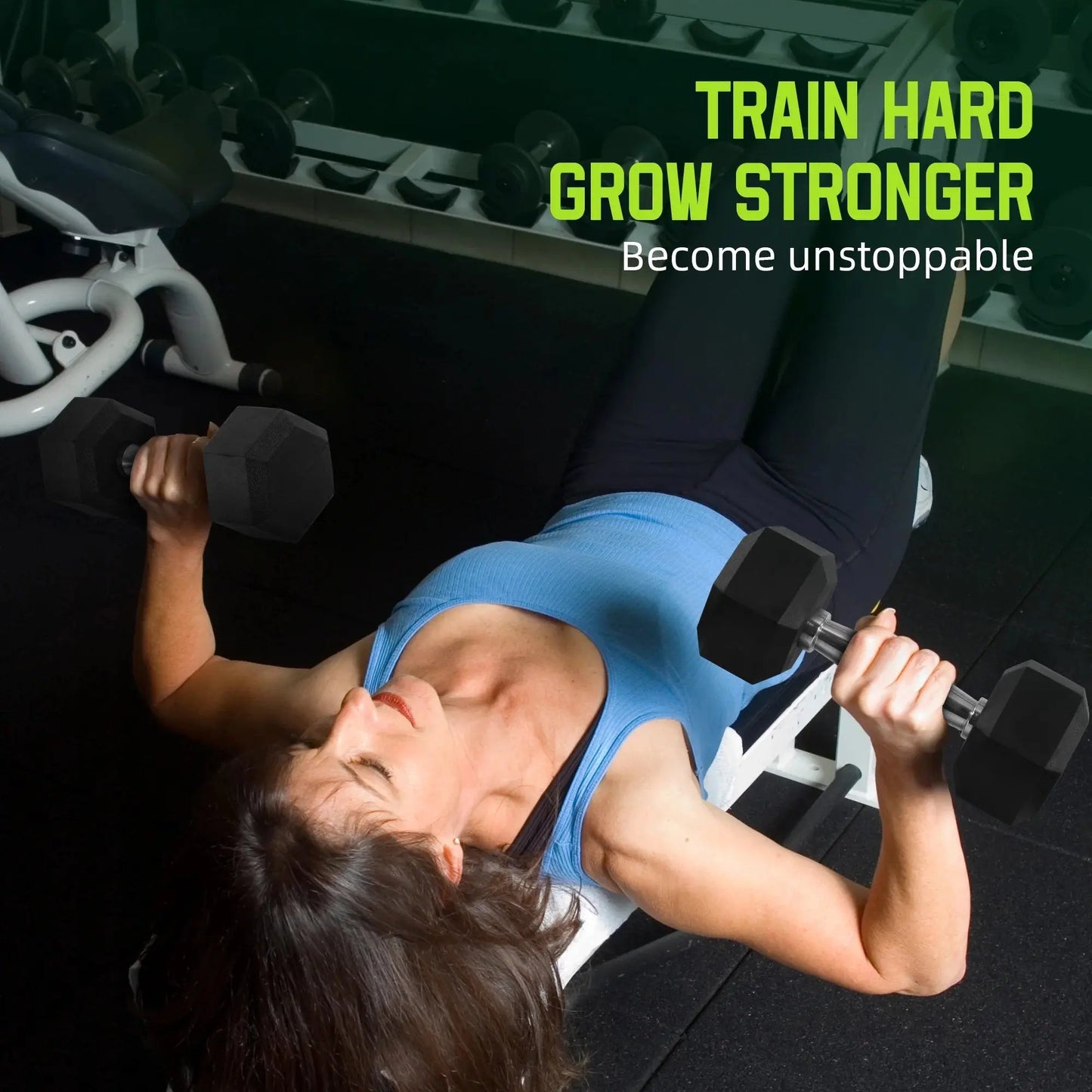 Rubber Encased Hex Dumbbell, Black, 15 Lb Cool Brand Designs