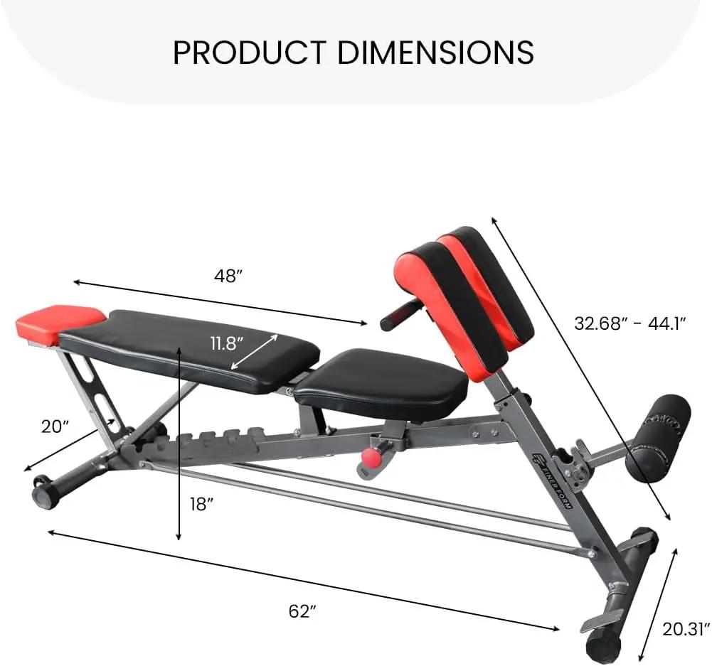 Multi-Functional FID Weight Bench for Full All-In-One Body Workout – Hyper Back Extension, Roman Chair, Adjustable Ab Sit up Bench, Incline Decline Bench, Flat Bench Cool Brand Designs