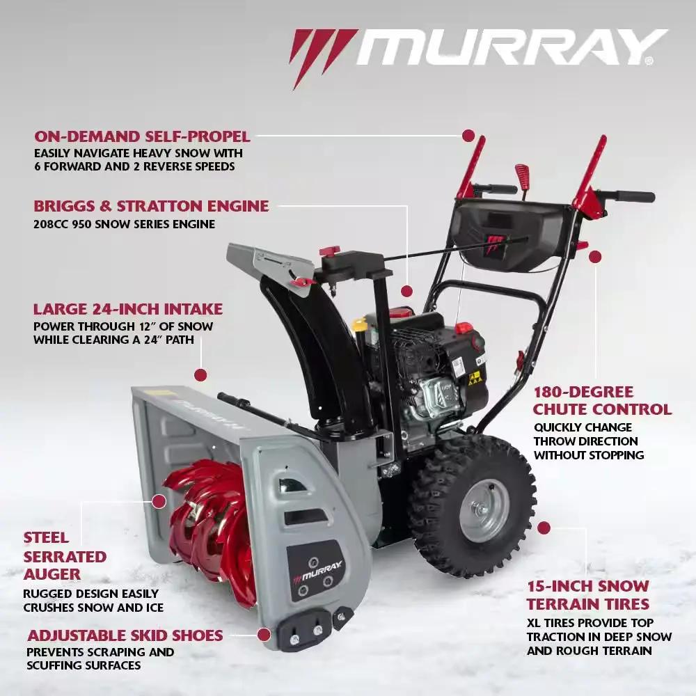 24 In. 208Cc Self-Propelled 2-Stage Gas Snow Blower with Electric Start Cool Brand Designs