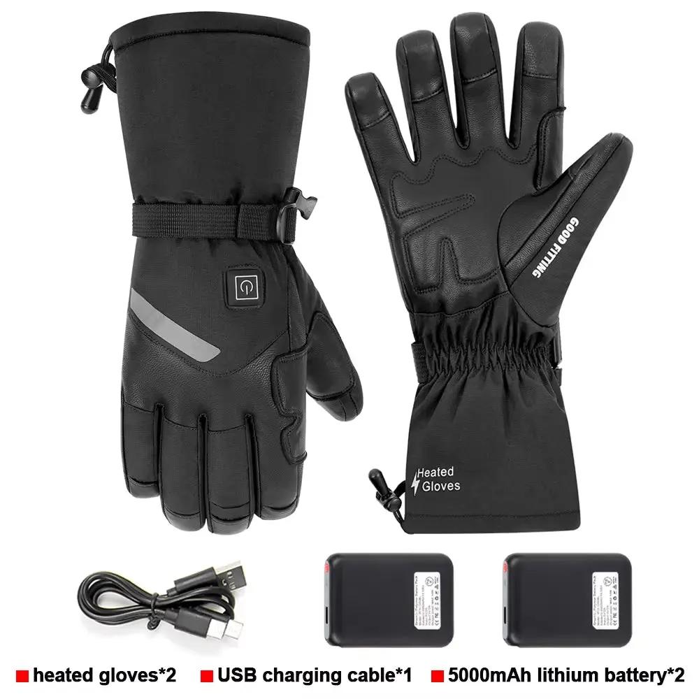 Motorcycle Heated Gloves Winter Warm Heated Gloves Skiing Snowboarding Waterproof Touch Screen Motorcyclist Heated Gloves Cool Brand Designs
