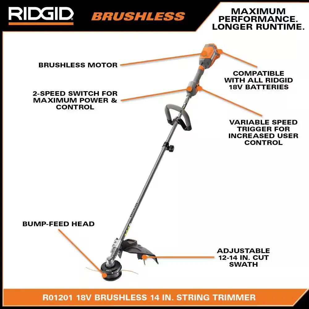 18V Brushless 14 In. Cordless String Trimmer and Brushless Cordless Hedge Trimmer with 4.0 Ah Battery and Charger Cool Brand Designs