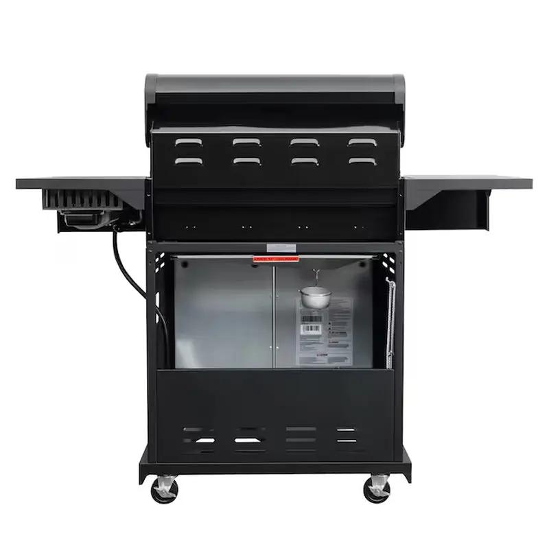 Black with Chrome Accents 4 -Burner Liquid Propane Gas Grill 1 -Side Burner Cool Brand Designs