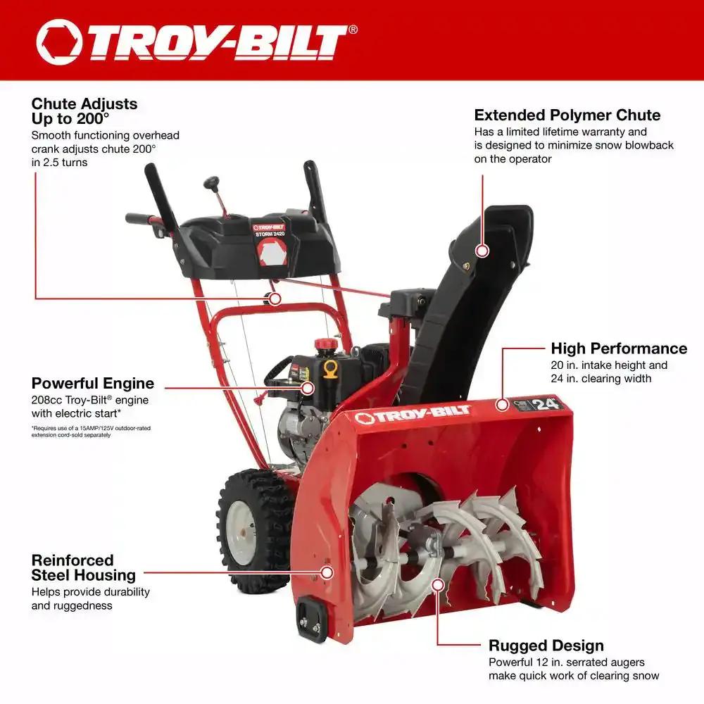Storm 24 In. 208 Cc Two- Stage Gas Snow Blower with Electric Start Self Propelled Cool Brand Designs