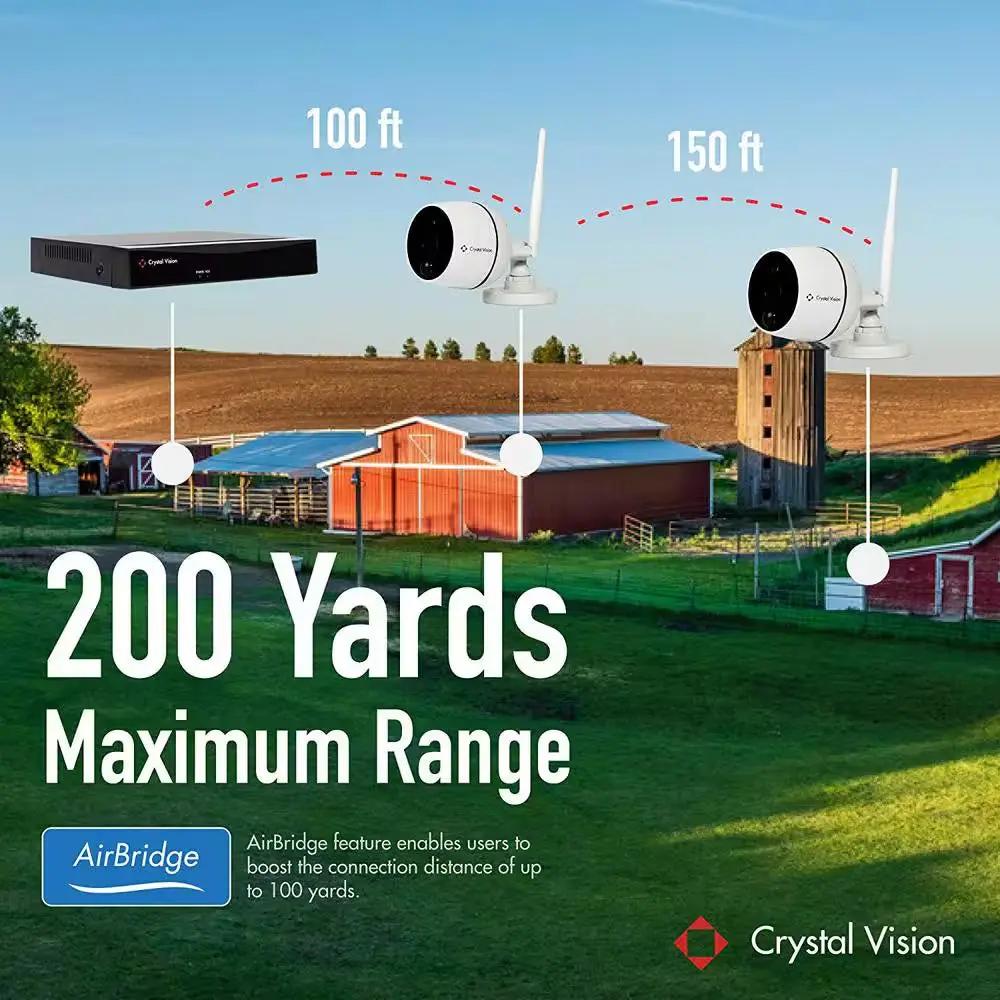 8-Channel Wireless 1080P Full HD 2MP 2TB Hard Drive Surveillance System with 4 Audio Cameras Cool Brand Designs