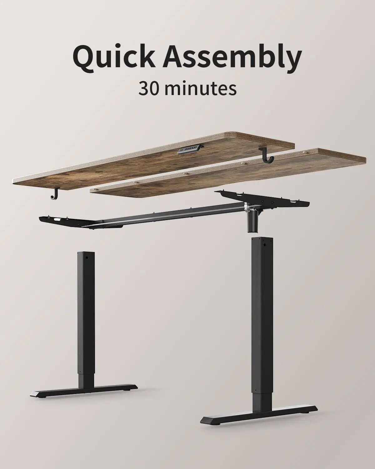 Electric Standing Desk, 48 X 24 Inches Height Adjustable Stand up Desk, Sit Stand Home Office Desk, Computer Desk, Rustic Brown Cool Brand Designs