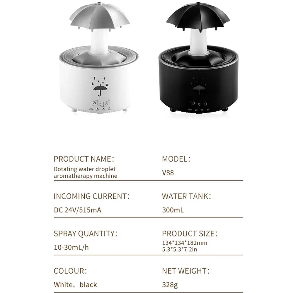Creative Umbrella Water Drop Air Humidifier with Colorful Light Raindrop Aroma Essential Oil Diffuser Aromatherapy Humidifier Cool Brand Designs