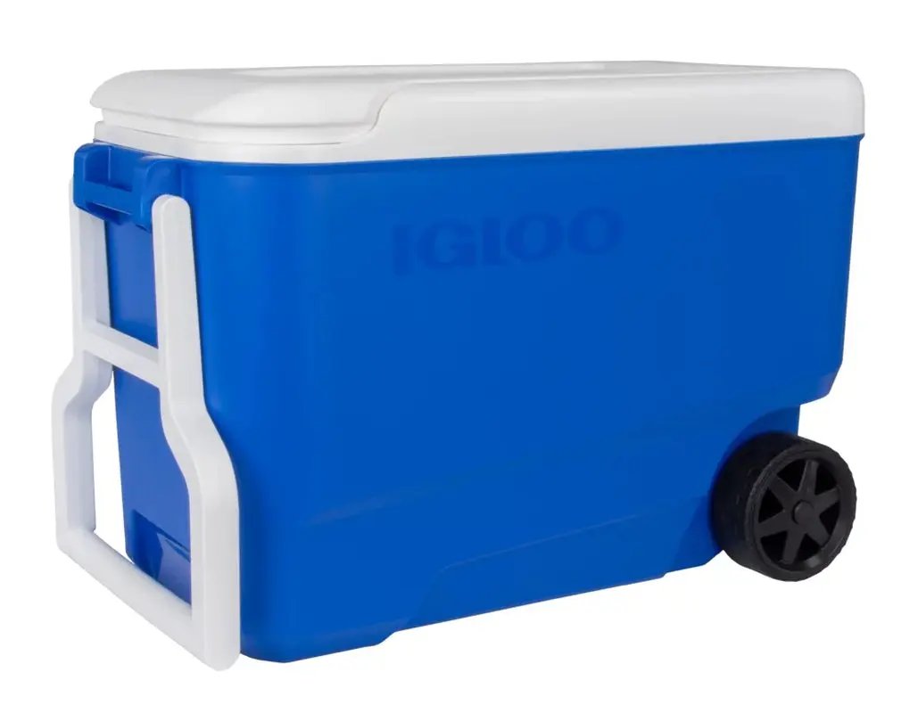 38 QT Wheelie Cool Hard Sided Cooler with Wheels, Blue Cool Brand Designs