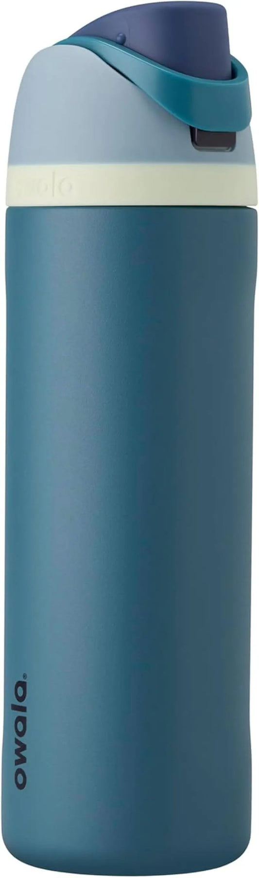 Freesip Insulated Stainless Steel Water Bottle with Straw, Bpa-Free Sports Water Bottle, Great for Travel, 24 Oz, Denim Cool Brand Designs