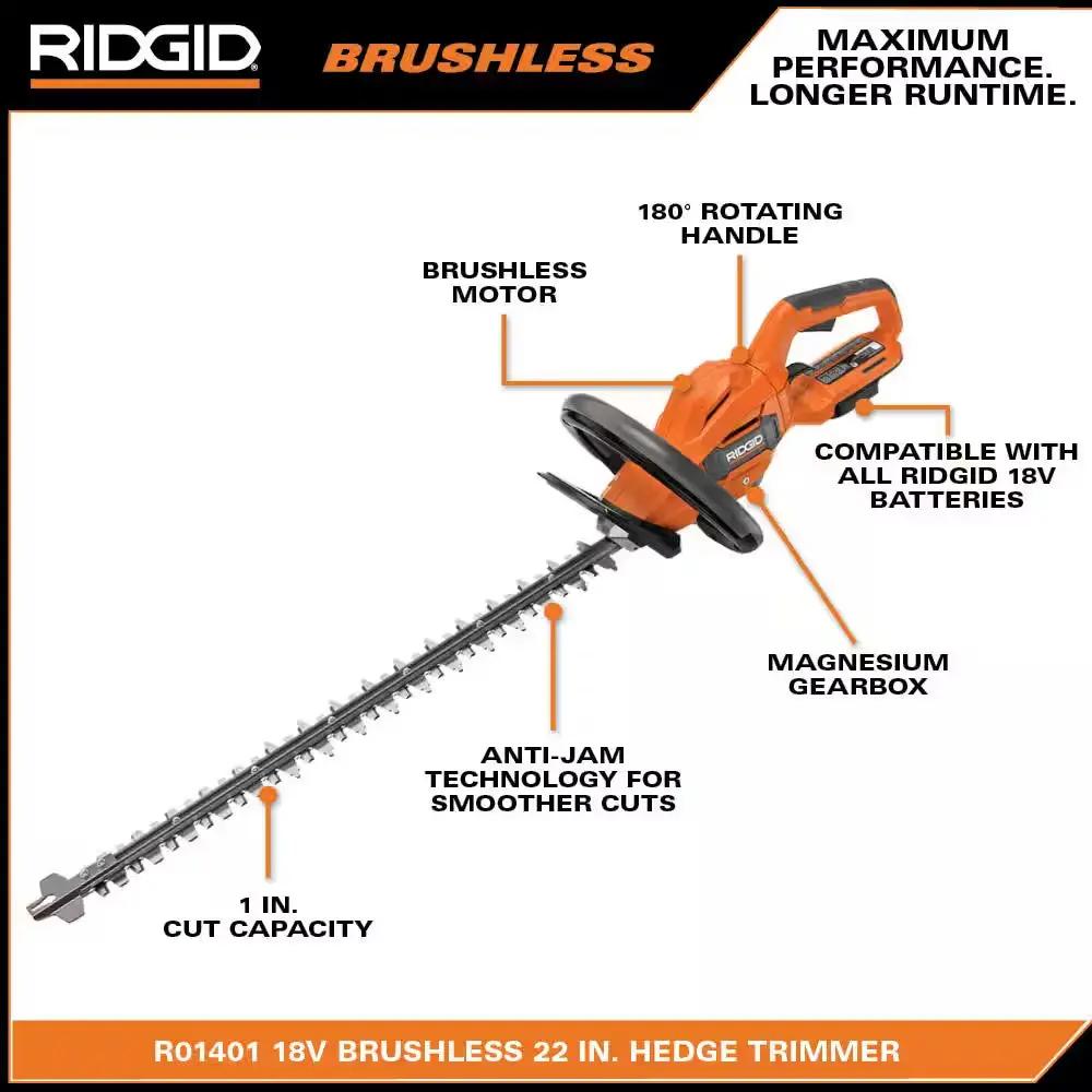 18V Brushless 14 In. Cordless String Trimmer and Brushless Cordless Hedge Trimmer with 4.0 Ah Battery and Charger Cool Brand Designs