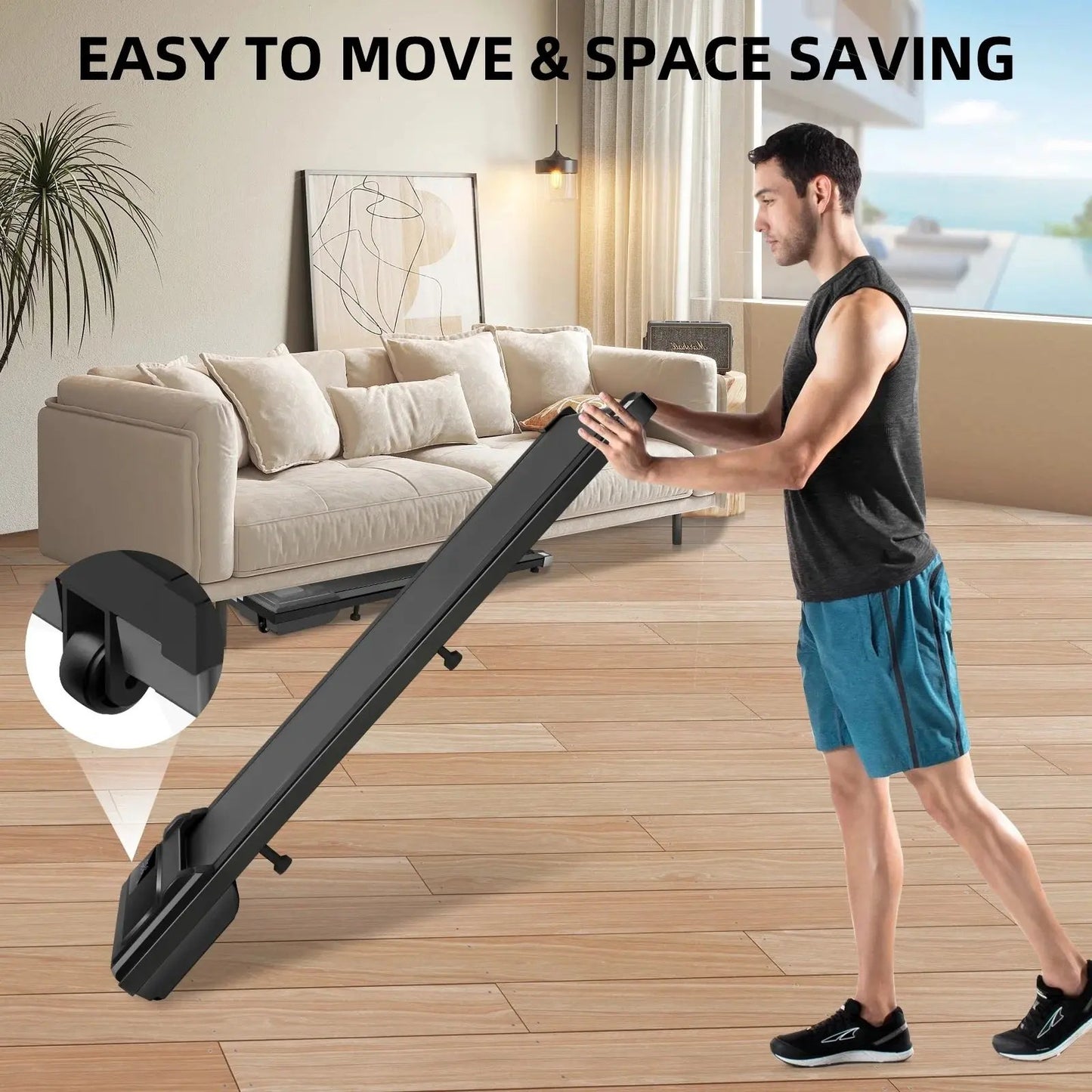 Walking Pad, 2 in 1 under Desk Treadmill with Remote Control、Led Display, 300 Lbs Portable Treadmill for Home/Office (Black) Cool Brand Designs