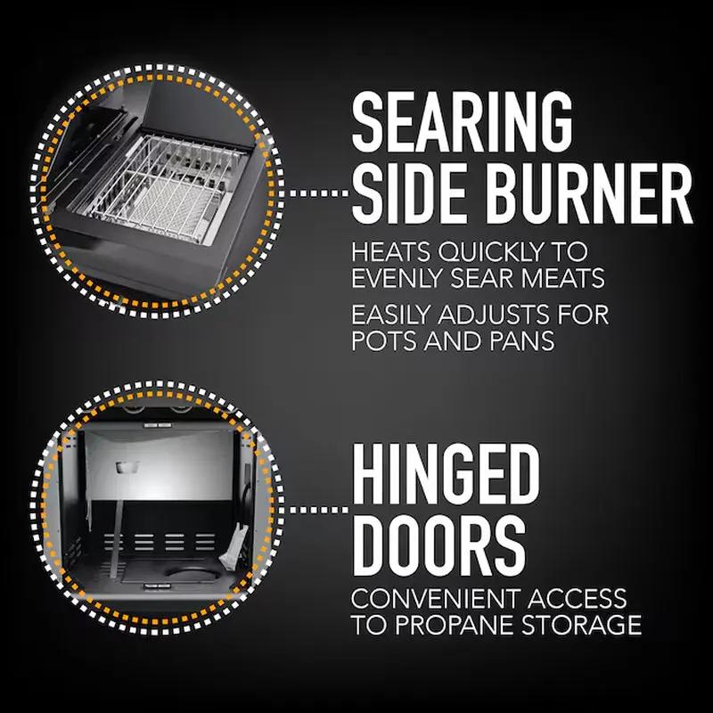 Black with Chrome Accents 4 -Burner Liquid Propane Gas Grill 1 -Side Burner Cool Brand Designs