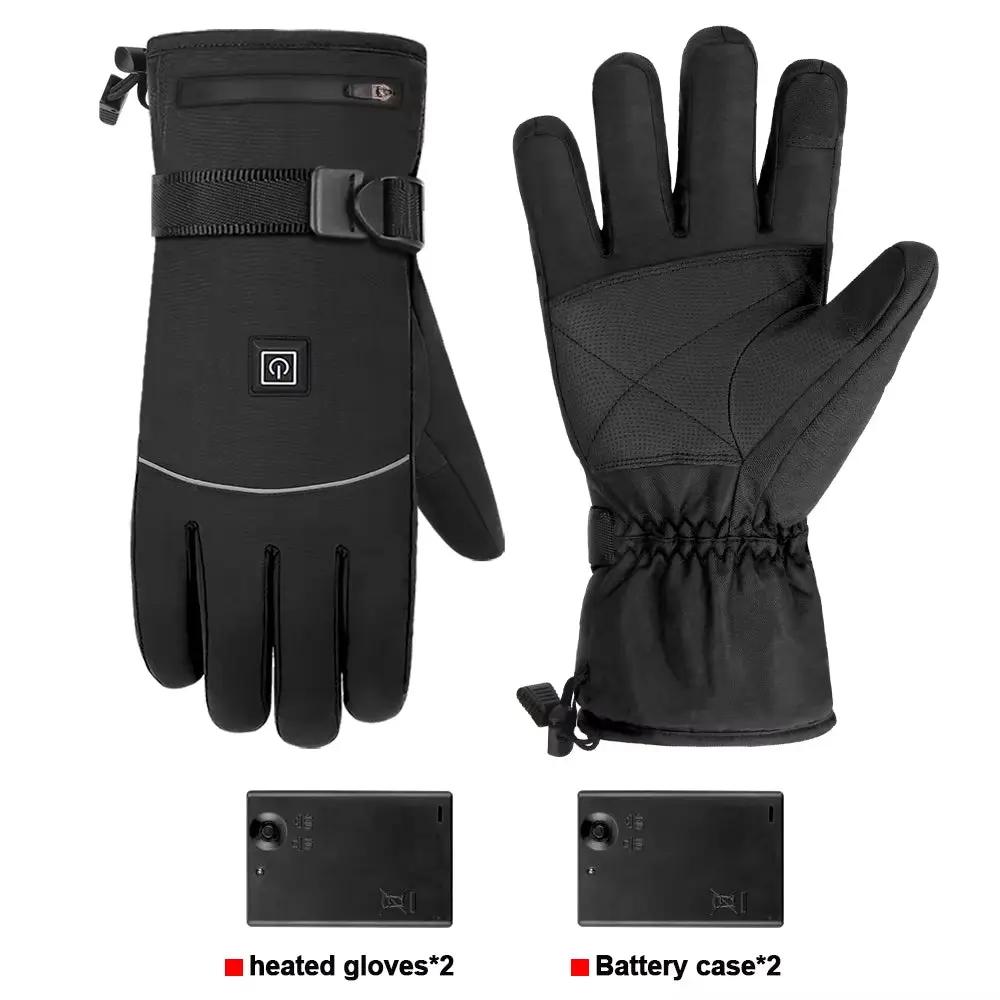 Motorcycle Heated Gloves Winter Warm Heated Gloves Skiing Snowboarding Waterproof Touch Screen Motorcyclist Heated Gloves Cool Brand Designs