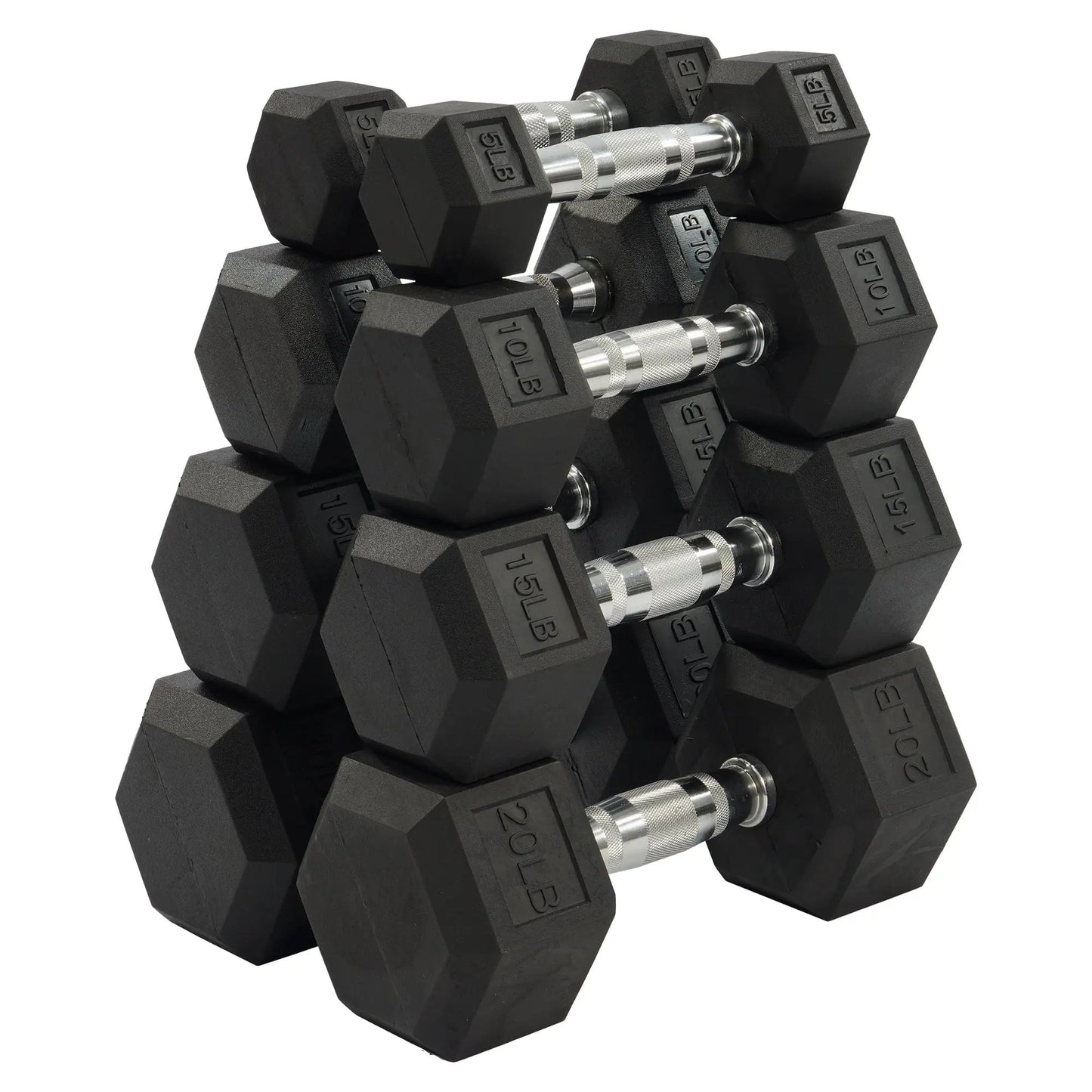 Dumbbell Set, Pairs of 5 Lb, 10 Lb, 15 Lb, and 20 Lb Cool Brand Designs