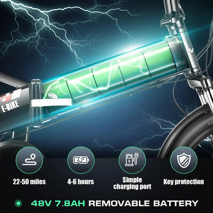 Adult Folding Electric Bike 20" Cool Brand Designs