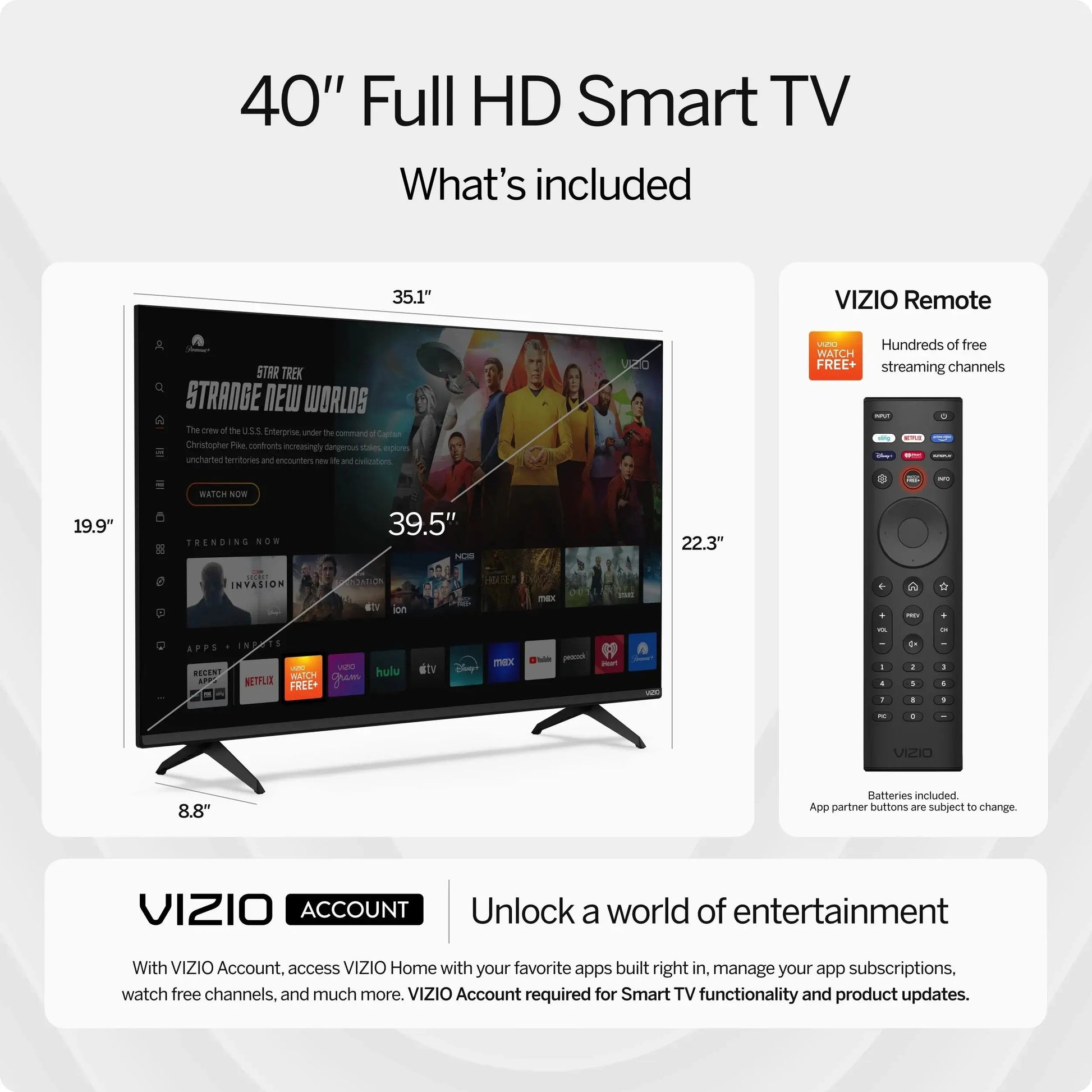 40" Class Full HD 1080P LED Smart TV (VFD40M-08) Cool Brand Designs