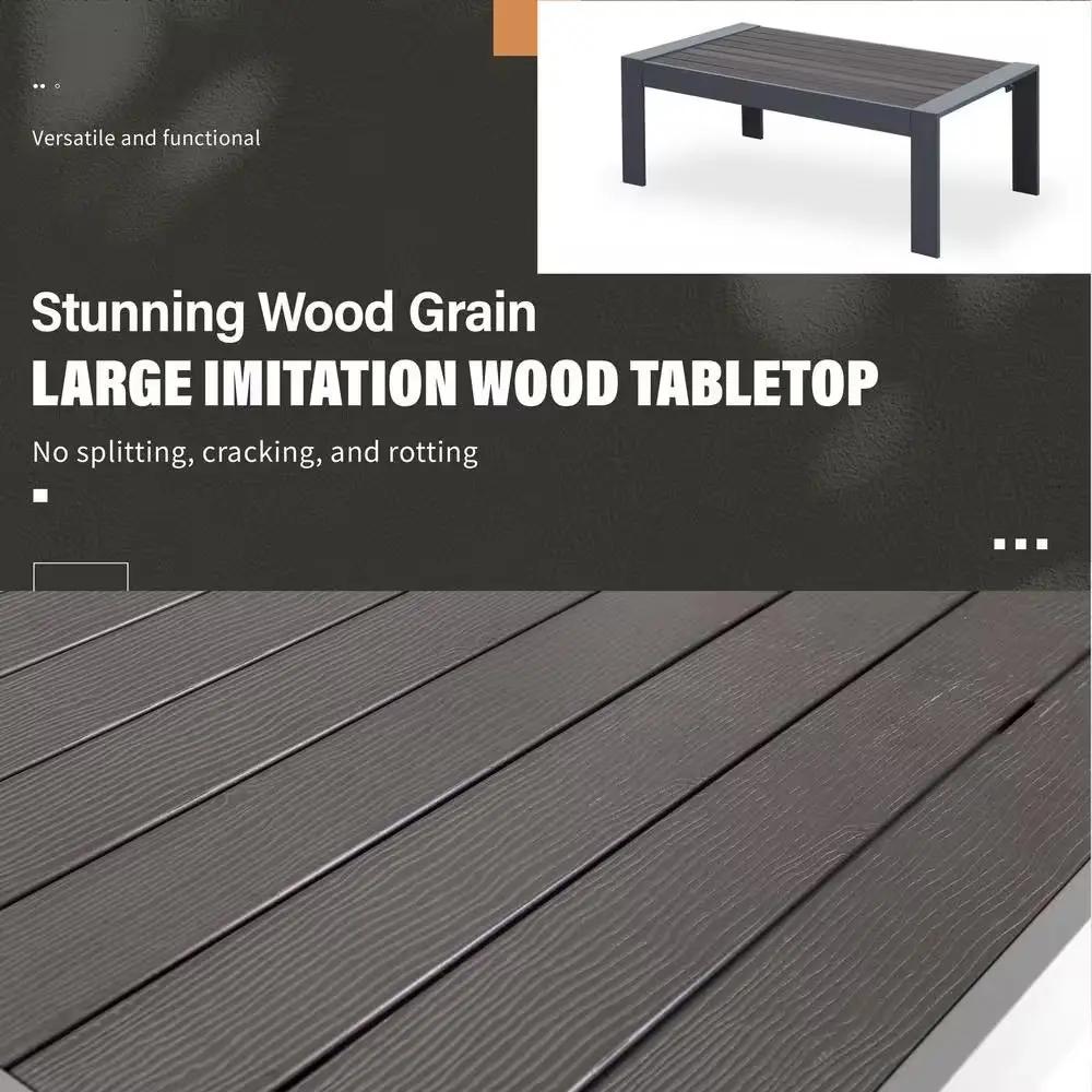 Grey 5-Piece Aluminum Patio Conversation Set with Dark Grey Cushions Cool Brand Designs