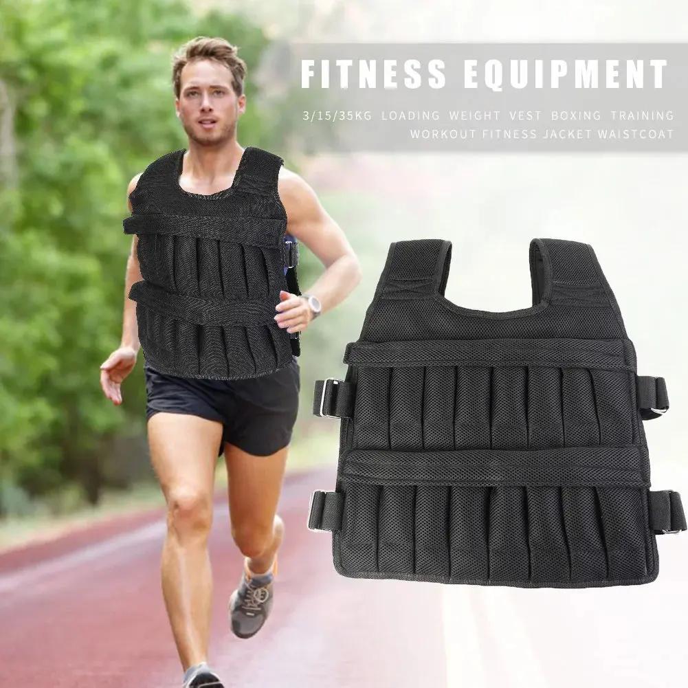 3/15/20/35/50Kg Loading Weight Vest Jacket Sand Clothing for Running Training Fitness Equipment Adjustable Waistcoat Jackets Cool Brand Designs