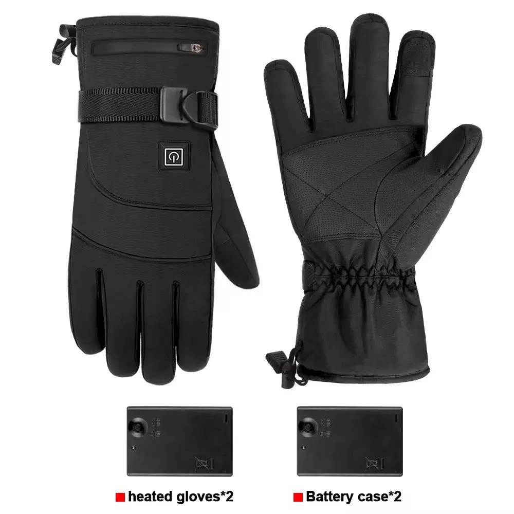 Motorcycle Heated Gloves Winter Warm Heated Gloves Skiing Snowboarding Waterproof Touch Screen Motorcyclist Heated Gloves Cool Brand Designs