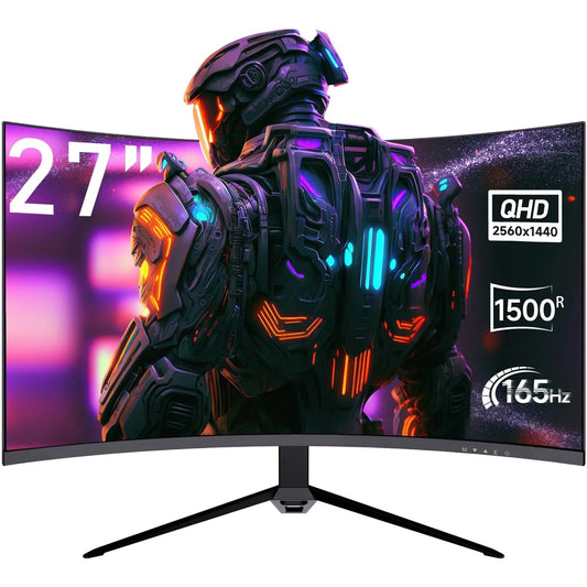 27" QHD2K Curved Gaming Monitor,165Hz/144Hz Computer Monitor,1Ms, Hdr,Built-In Speakers,2560X1440 for Office Cool Brand Designs