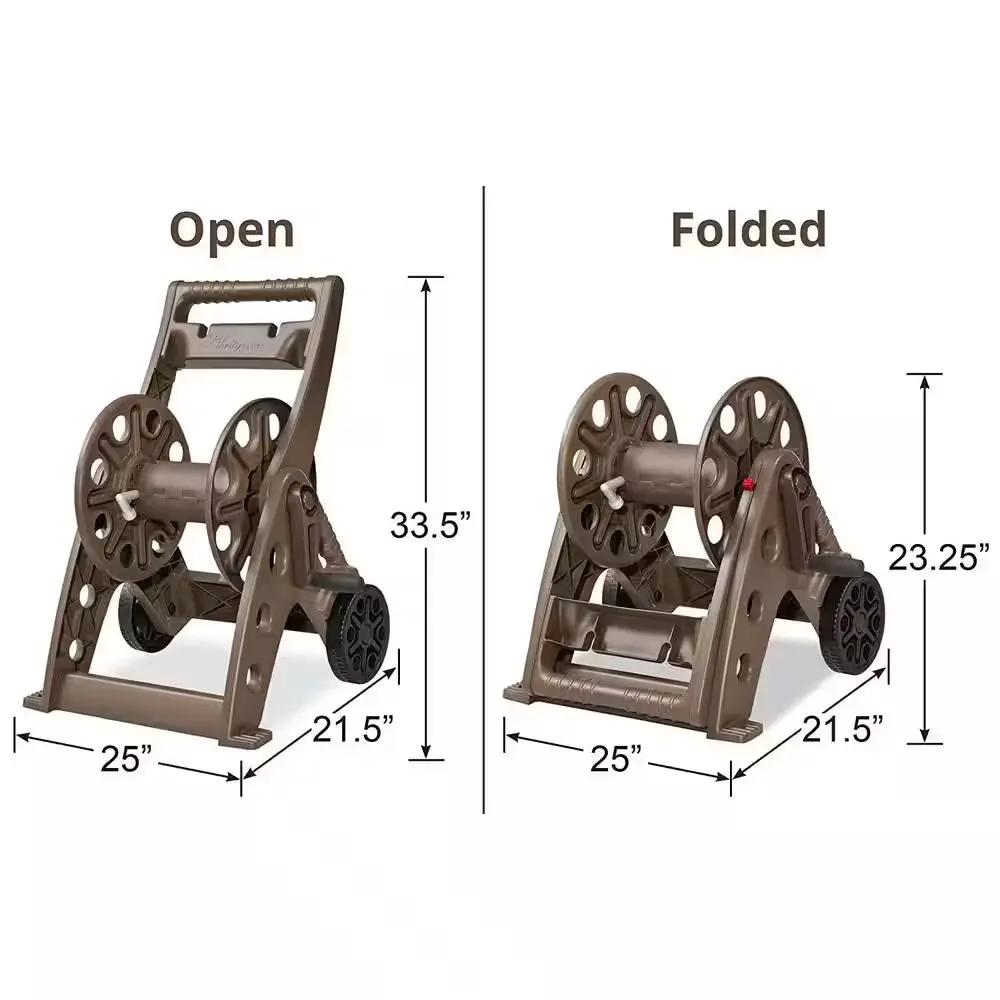 225 Ft. Bronze Resin 2 Wheel Hose Cart Garden Hose Reel Cool Brand Designs