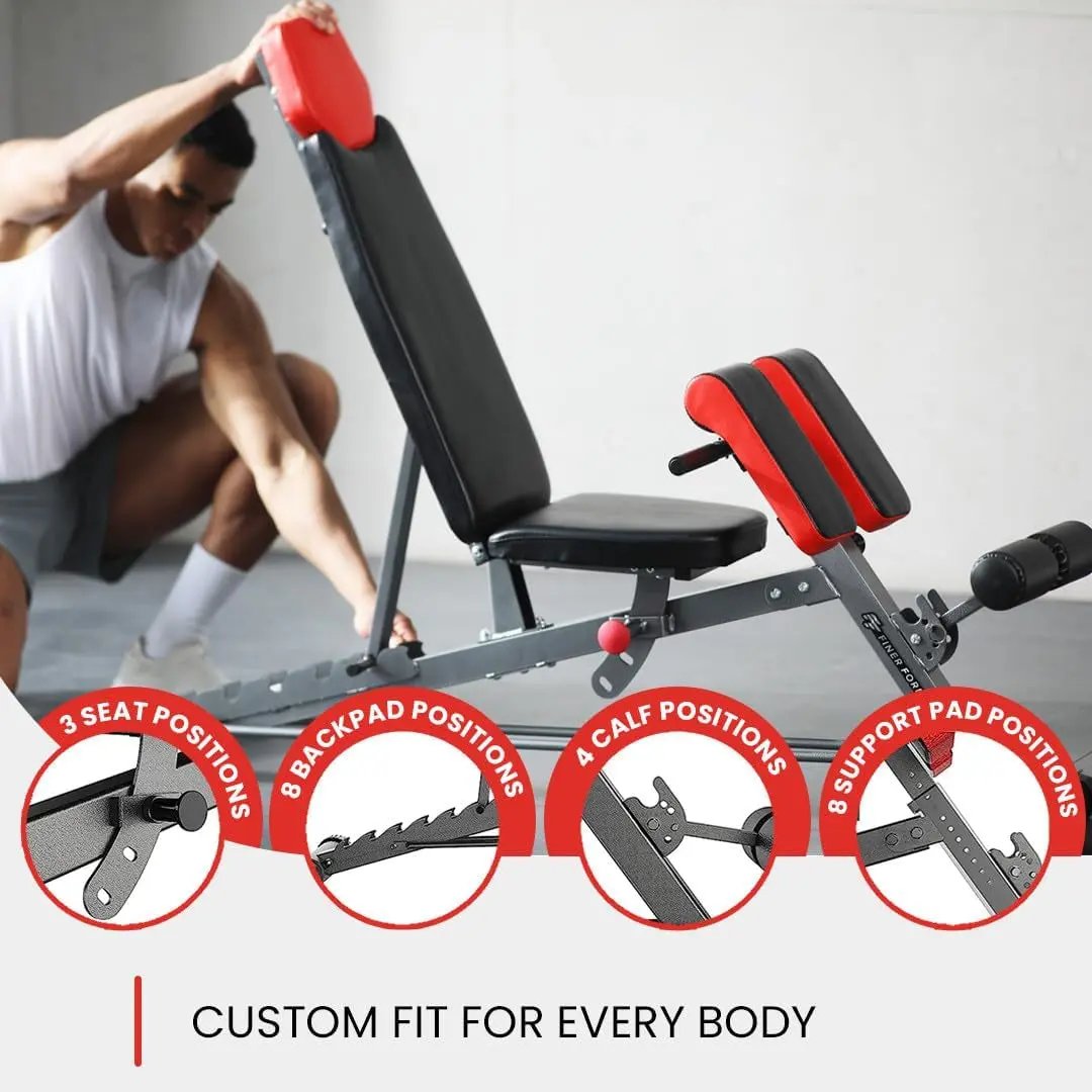 Multi-Functional FID Weight Bench for Full All-In-One Body Workout – Hyper Back Extension, Roman Chair, Adjustable Ab Sit up Bench, Incline Decline Bench, Flat Bench Cool Brand Designs