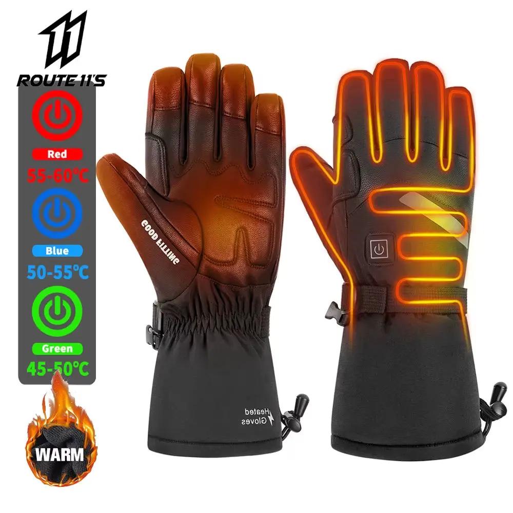 Motorcycle Heated Gloves Winter Warm Heated Gloves Skiing Snowboarding Waterproof Touch Screen Motorcyclist Heated Gloves Cool Brand Designs