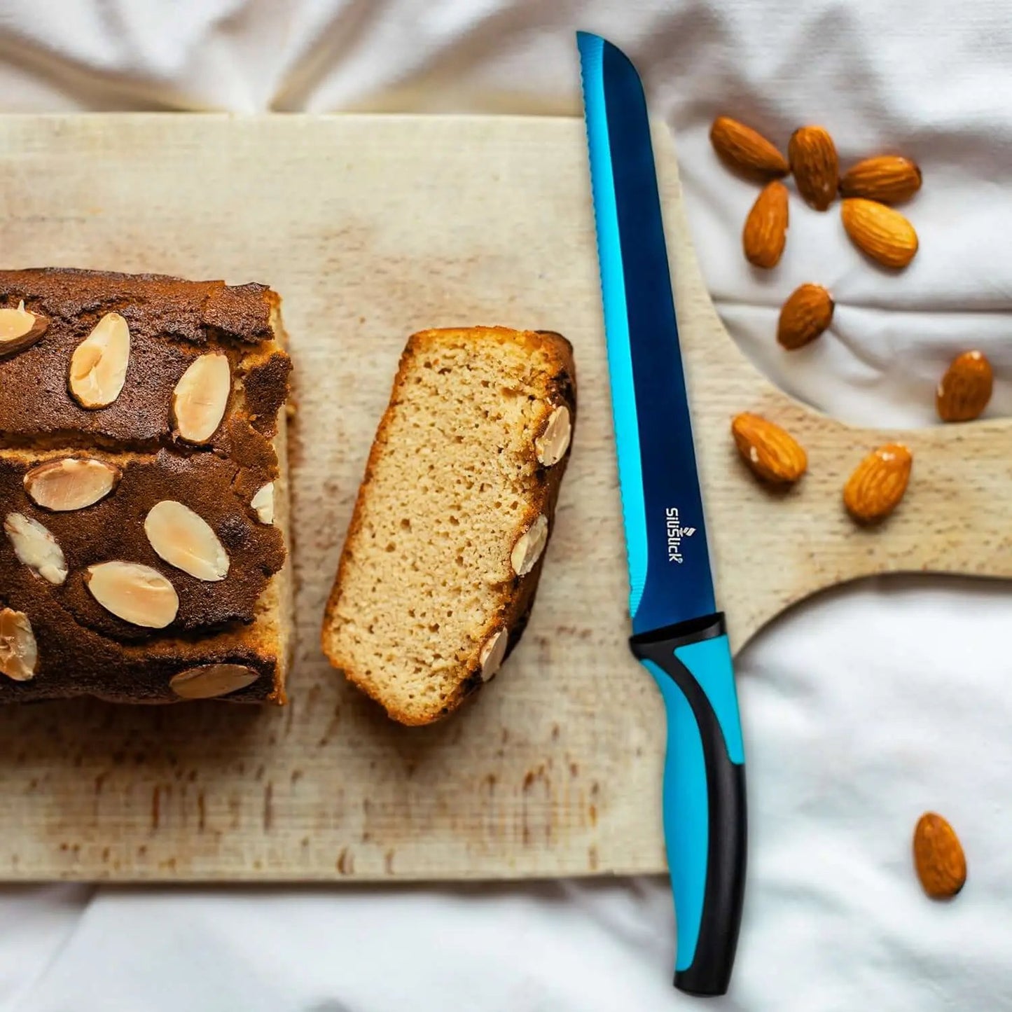 Kitchen Knife Set Kit & Black Magnetic Rack & sharpener DC-SiliSlick®