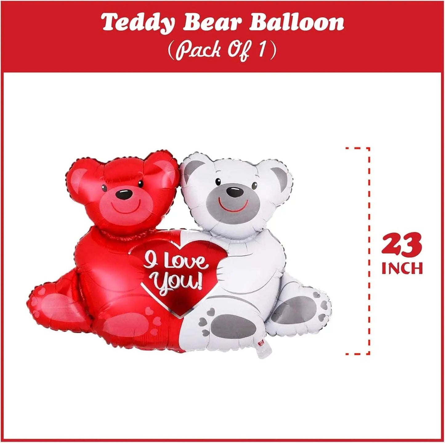 I Love You Balloons with Couple Teddy Balloon Kit,  Heart Balloons Kit with 1000 Red Rose Petals Wedding Flower Decoration, Valentine Decorations Party Supplies Kit Cool Brand Designs