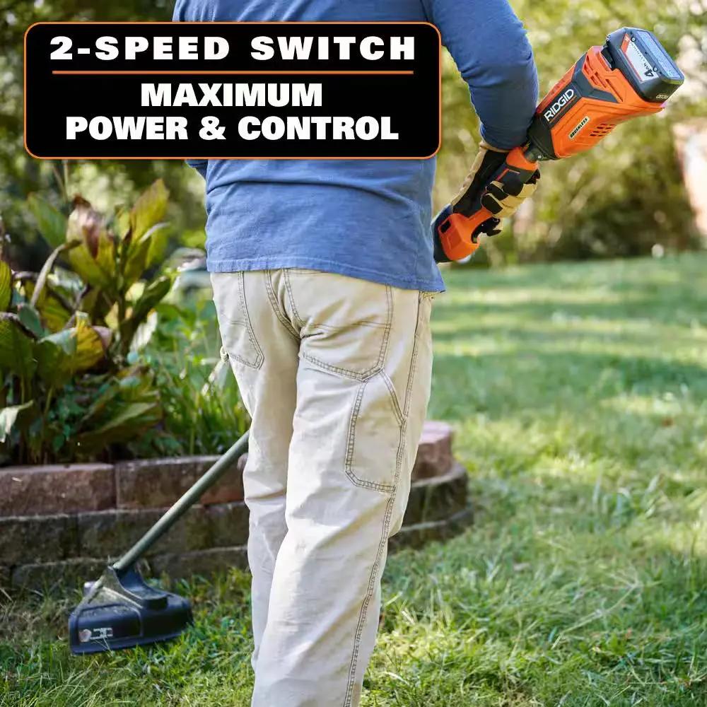 18V Brushless 14 In. Cordless String Trimmer and Brushless Cordless Hedge Trimmer with 4.0 Ah Battery and Charger Cool Brand Designs