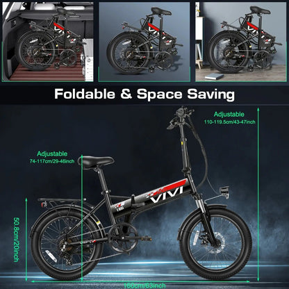 Adult Folding Electric Bike 20" Cool Brand Designs