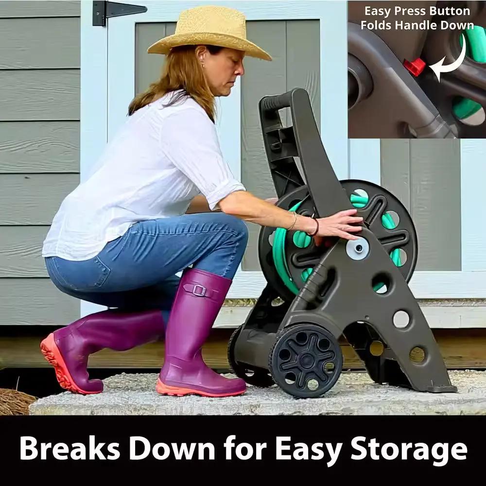 225 Ft. Bronze Resin 2 Wheel Hose Cart Garden Hose Reel Cool Brand Designs