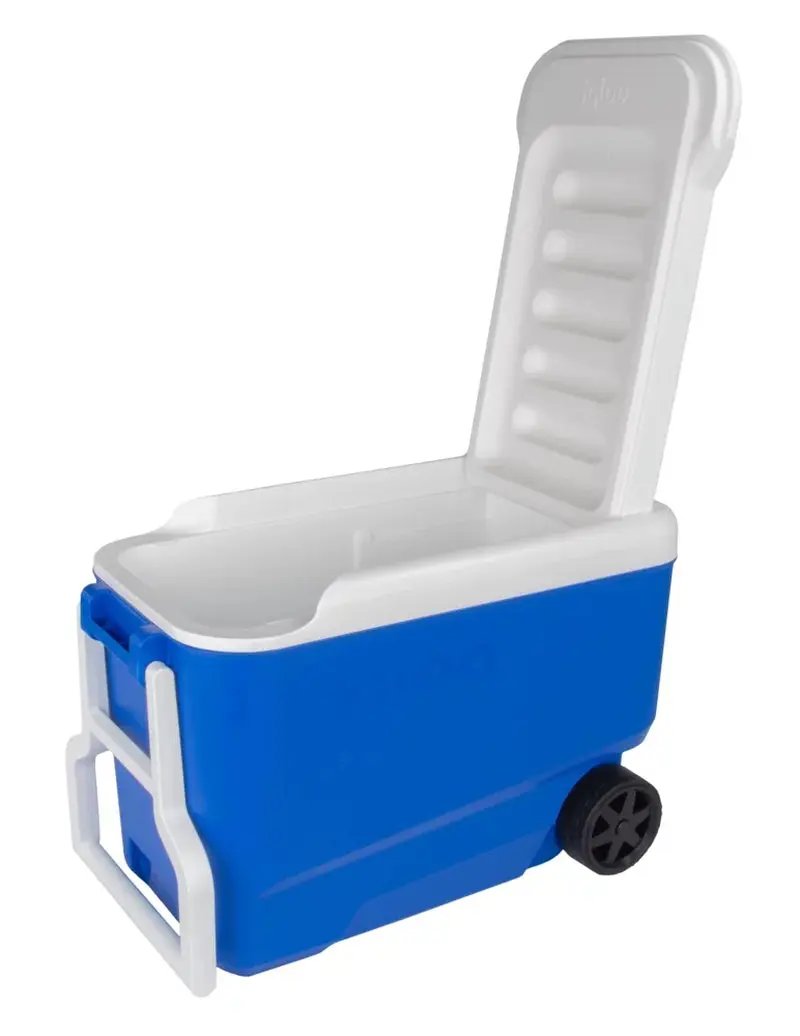 38 QT Wheelie Cool Hard Sided Cooler with Wheels, Blue Cool Brand Designs