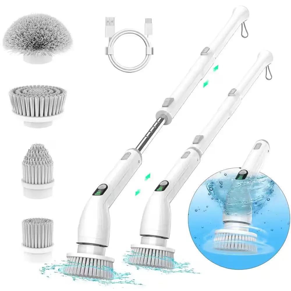 Electric Spin Power Scrubber, Waterpoof Cleaning Scrub Brush with 4 Brush Heads, Adjustable Handle for Bathroom, Floor Cool Brand Designs