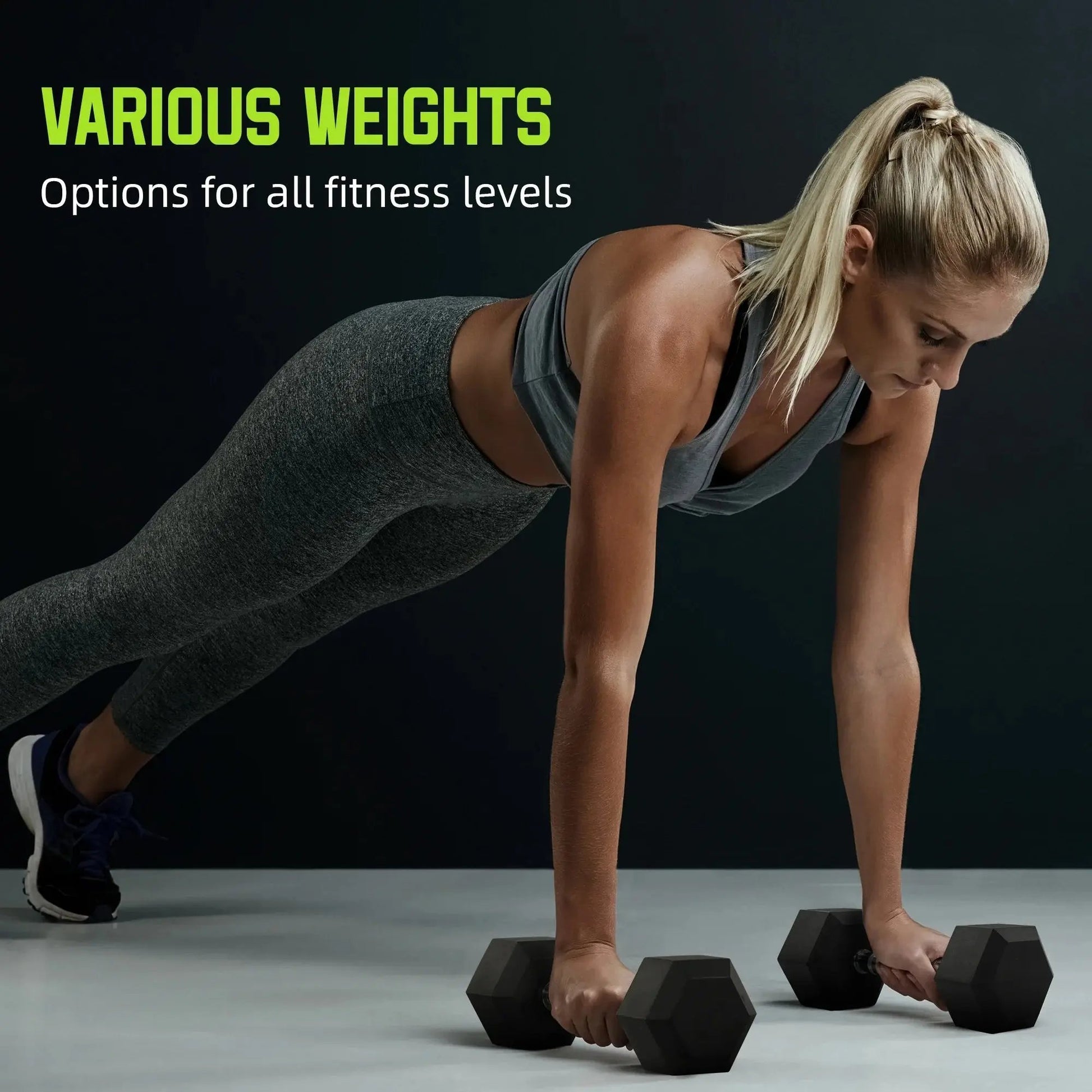 Rubber Encased Hex Dumbbell, Black, 15 Lb Cool Brand Designs