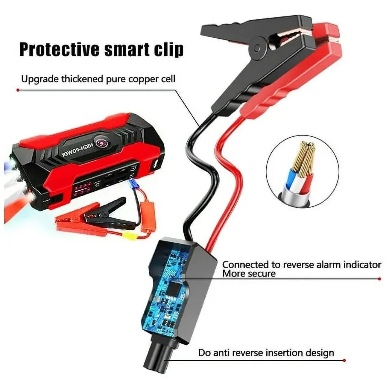 99800Mah Car Jump Starter, Peak Car Battery Charger, 12V Jump Box Jumper Battery Pack, Portable Charger, Emergency LED Light, Escape Safty Hammer, Compass Cool Brand Designs