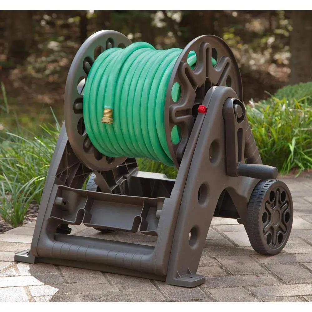225 Ft. Bronze Resin 2 Wheel Hose Cart Garden Hose Reel Cool Brand Designs