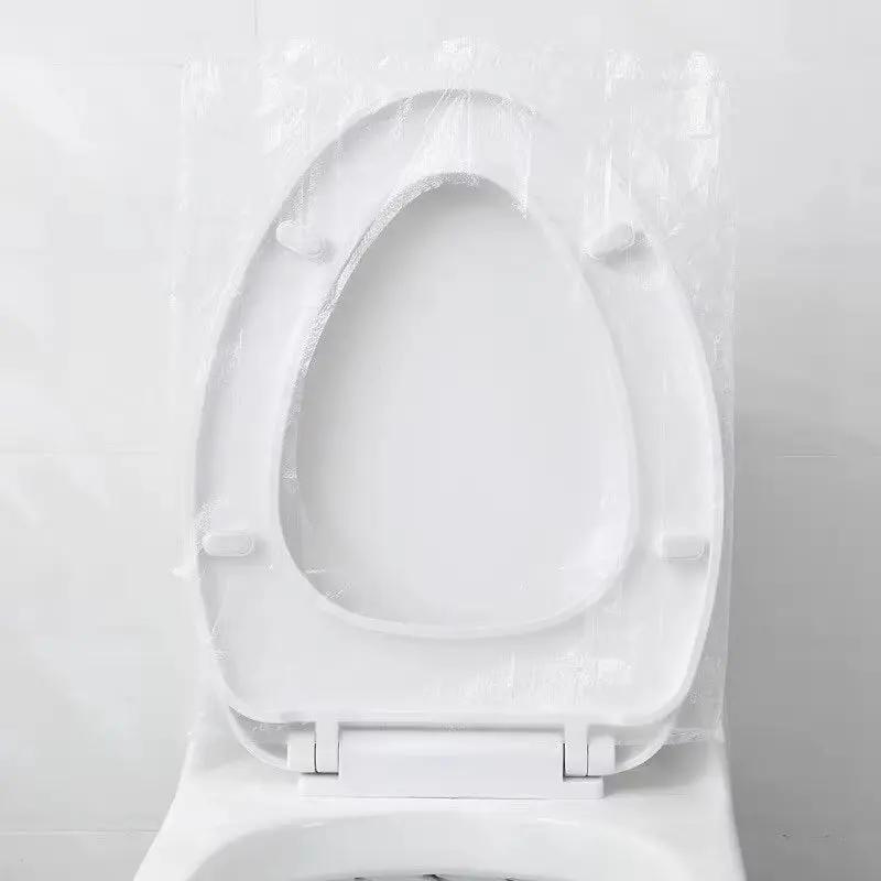 50Pcs Disposable Plastic Toilet Seat Cover Waterproof and Non Slip Individually Wrapped, for Travel, Toilet Seat Protectors Cool Brand Designs